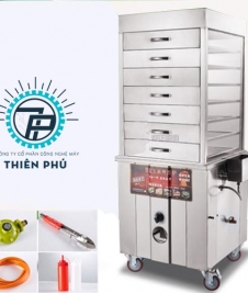 Tủ hấp bánh bao 7 tầng bằng gas và điện