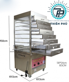 Tủ hấp bánh bao dùng điện 8 khay